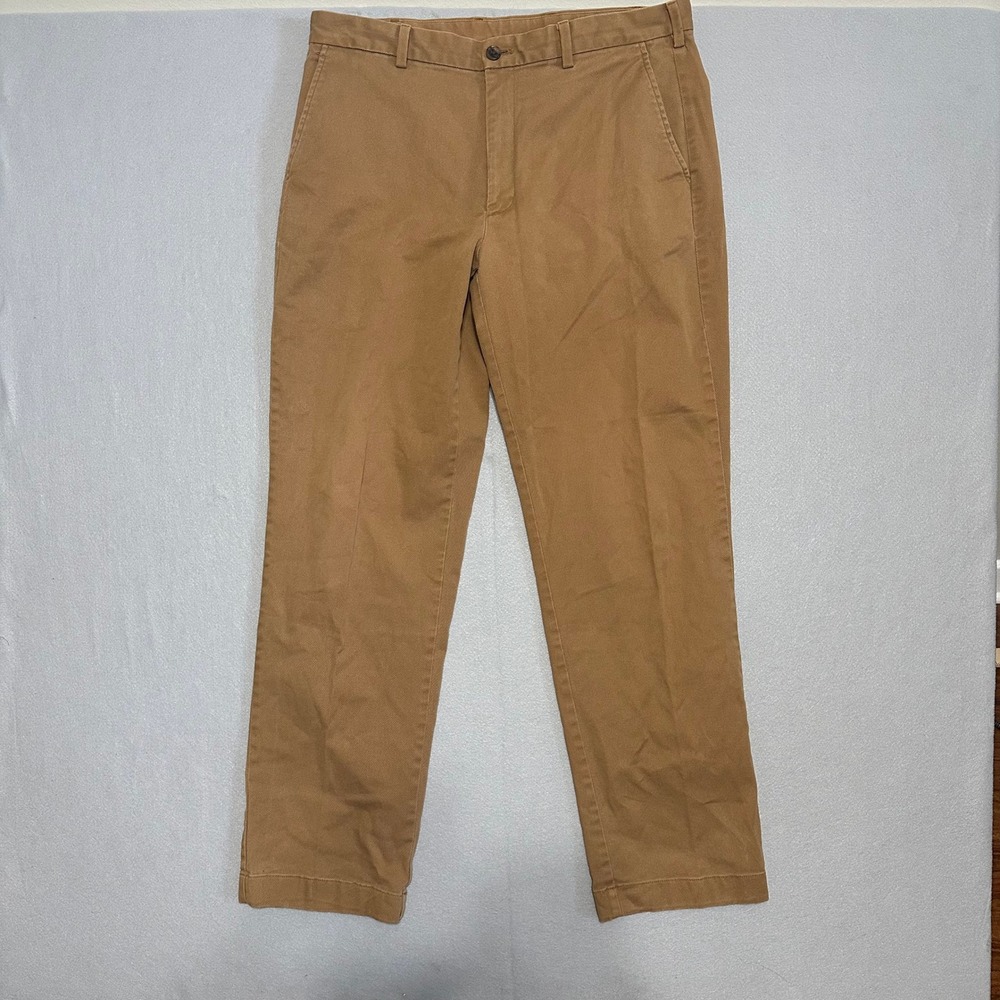 Brooks Brothers Clark Chinos Mens 36x32 Brown Khaki Stretch Cotton Twill Pants